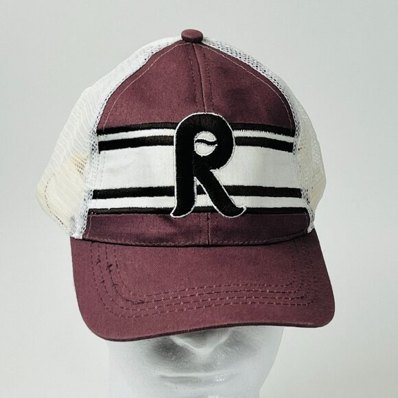 Vintage Reading Phillies W/ R Logo Mesh Burgundy/White Snapback Baseball Hat - Picture 1 of 7